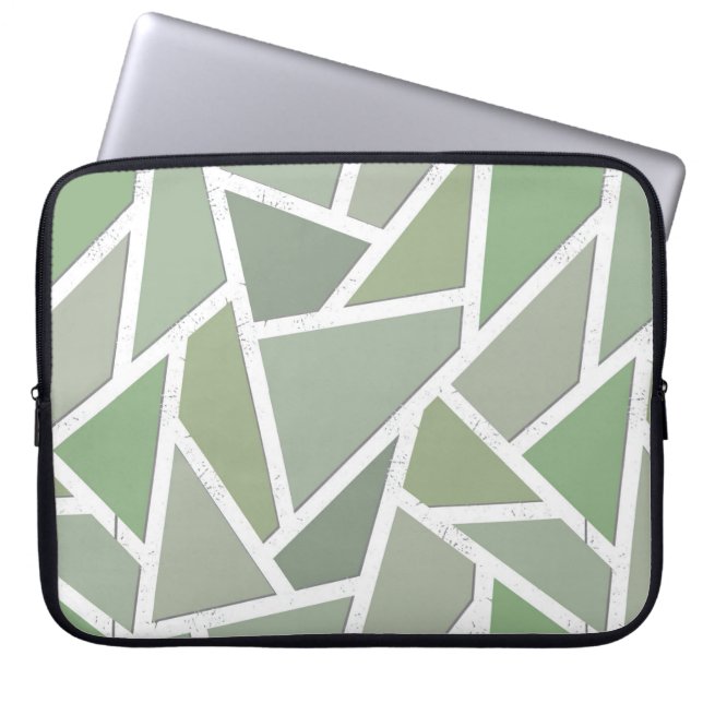 Housse Pour Ordinateur Portable Motif de mosaïque vert olive (Devant)
