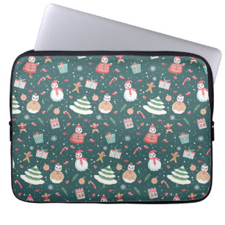 Housse Pour Ordinateur Portable Motif de Noël Bonhomme de Neige Adorable