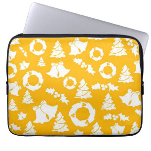 Housse Pour Ordinateur Portable Motif de Noël jaune
