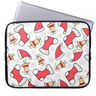 Housse Pour Ordinateur Portable Motif de Noël sans couture, design festif.