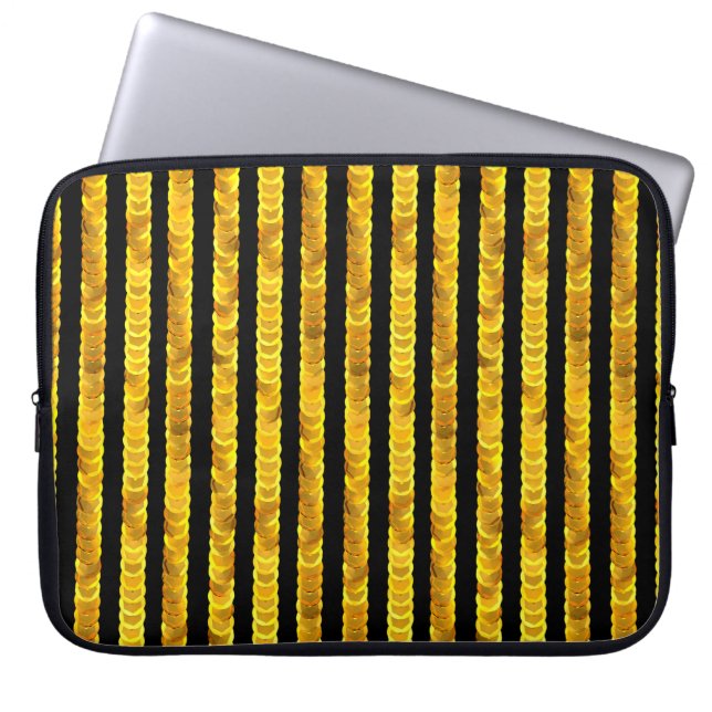 Housse Pour Ordinateur Portable Motif de paillettes d'or (Devant)