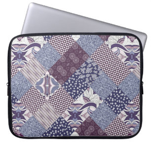 Housse Pour Ordinateur Portable Motif de patchwork sans soudure dessiné à la mai