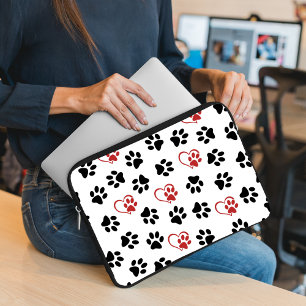 Housse Pour Ordinateur Portable Motif De Pâtes, Pâtes Noires, Pâtes Rouges, Coeurs