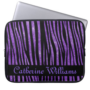 Housse Pour Ordinateur Portable Motif de peau violet et noire Zebra sur Parties sc