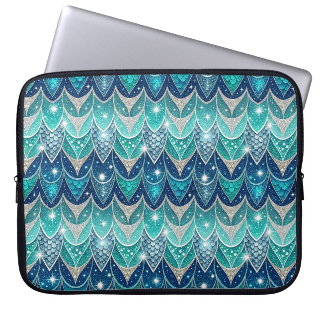 Housse Pour Ordinateur Portable Motif de plumes bleues (Devant)