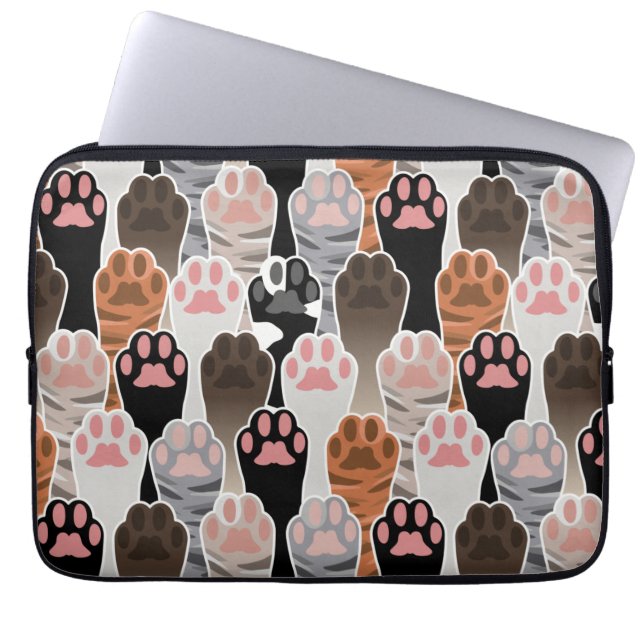 Housse Pour Ordinateur Portable Motif de plusieurs pattes de chat (Devant)