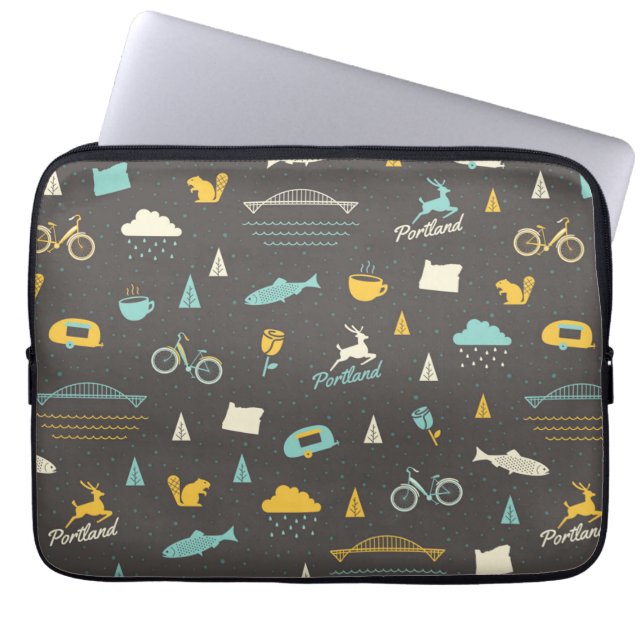Housse Pour Ordinateur Portable Motif de Portland, Orégon (Devant)