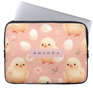 Housse Pour Ordinateur Portable Motif de poussins doux et sucré personnalisé