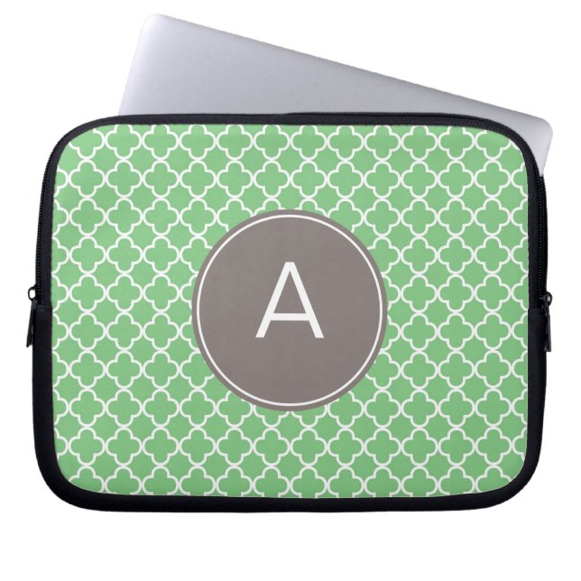 Housse Pour Ordinateur Portable Motif de Quatrefoil monogramme (Devant)