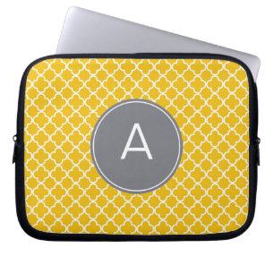 Housse Pour Ordinateur Portable Motif de Quatrefoil monogramme