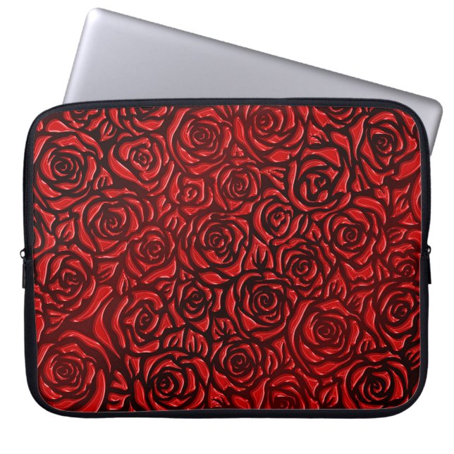 Housse Pour Ordinateur Portable Motif de rose rouge vif (Devant)