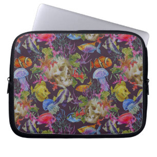 Housse Pour Ordinateur Portable Motif de Sea Life Grunge