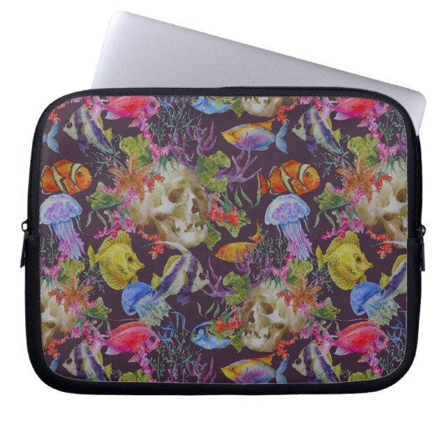 Housse Pour Ordinateur Portable Motif de Sea Life Grunge (Devant)