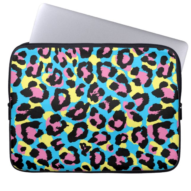 Housse Pour Ordinateur Portable Motif de Spots Neon Leopard (Devant)