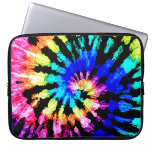 Housse Pour Ordinateur Portable Motif de teinture. shibori arc-en-ciel dessiné à l
