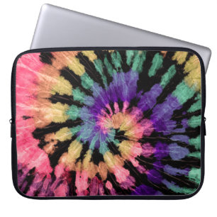 Housse Pour Ordinateur Portable Motif de teinture. shibori arc-en-ciel dessiné à l