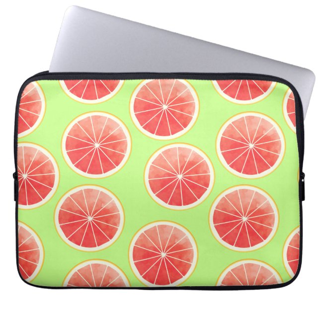 Housse Pour Ordinateur Portable Motif de tranches de pamplemousse rose (Devant)