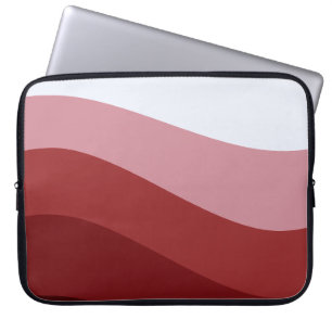 Housse Pour Ordinateur Portable Motif de vague rouge blanc Ombre