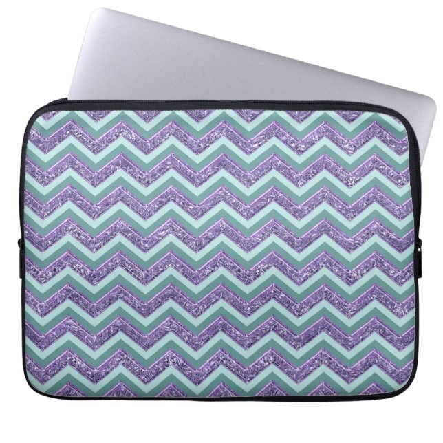 Housse Pour Ordinateur Portable Motif de verre Amethyst Zigzag (Devant)