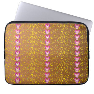 Housse Pour Ordinateur Portable motif de violets vintages de bronze et rose