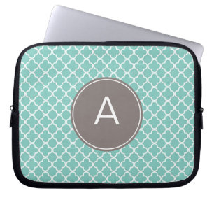 Housse Pour Ordinateur Portable Motif décoré d'un monogramme de Quatrefoil