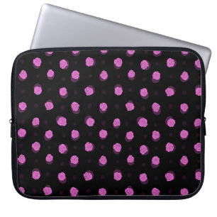 Housse Pour Ordinateur Portable motif d'encre transparent avec fleurs abstraites e