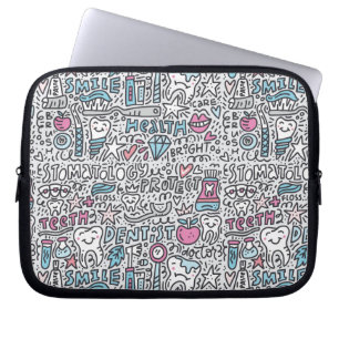 Housse Pour Ordinateur Portable Motif dentaire de bande dessinée