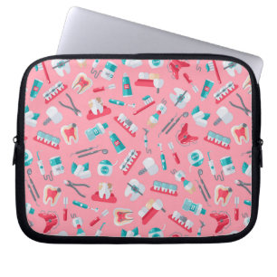 Housse Pour Ordinateur Portable Motif dentaire rose