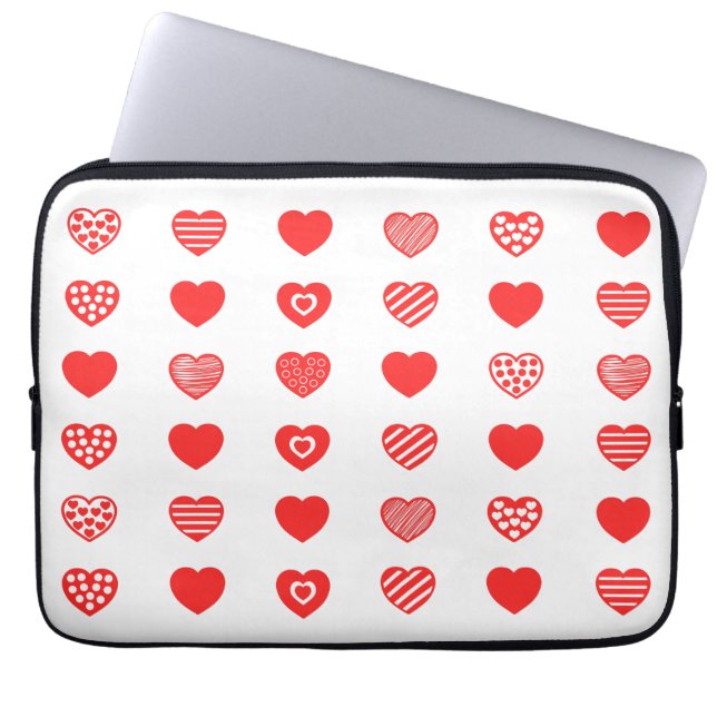 Housse Pour Ordinateur Portable Motif des coeurs ! (Devant)