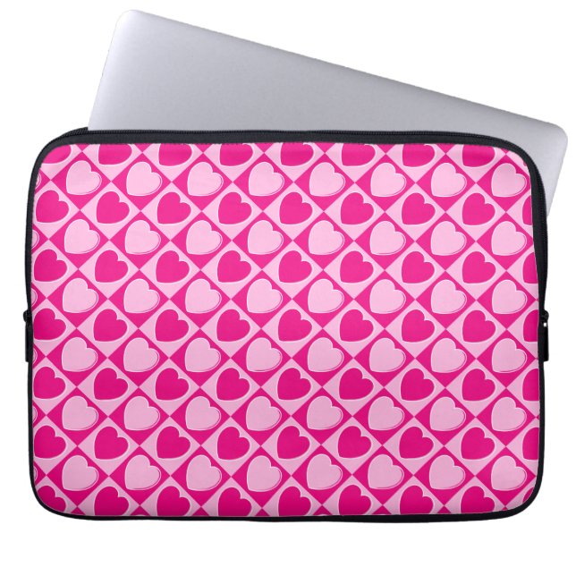 Housse Pour Ordinateur Portable Motif des coeurs roses (Devant)