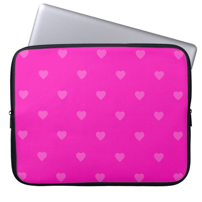 Housse Pour Ordinateur Portable Motif des coeurs roses (Devant)