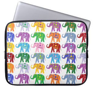 Housse Pour Ordinateur Portable Motif des éléphants décoratifs colorés