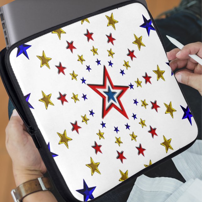 Housse Pour Ordinateur Portable Motif des étoiles patriotiques (Pattern of Patriotic Stars Laptop Sleeve)