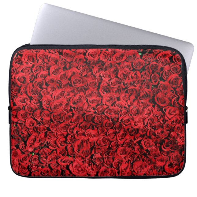 Housse Pour Ordinateur Portable Motif des fleurs de rose rouge (Devant)
