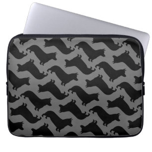 Housse Pour Ordinateur Portable Motif des silhouettes de Pembroke Welsh Corgi