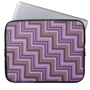 Housse Pour Ordinateur Portable Motif d'escaliers à rayures mauve