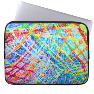Housse Pour Ordinateur Portable Motif d'explosion de couleurs abstraites vibrantes