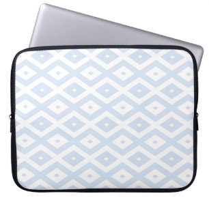 Housse Pour Ordinateur Portable Motif diamant bleu pâle et blanc