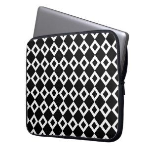 Housse Pour Ordinateur Portable Motif Diamant noir et blanc