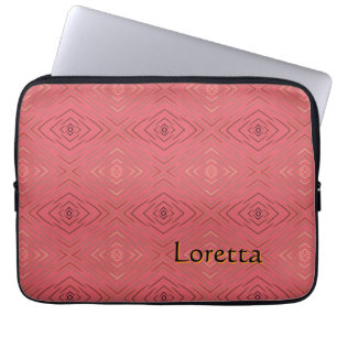 Housse Pour Ordinateur Portable Motif diamant subtil personnalisé rose