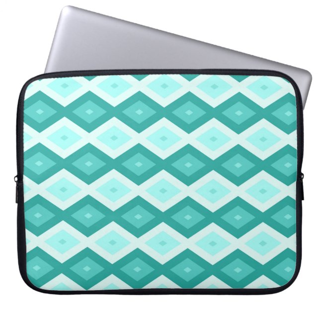 Housse Pour Ordinateur Portable Motif diamant turquoise (Devant)