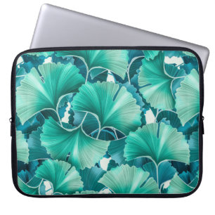 Housse Pour Ordinateur Portable Motif d'illustration de ginkgo biloba vert