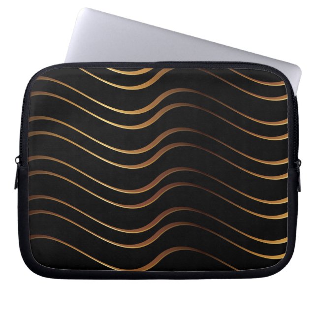 Housse Pour Ordinateur Portable Motif Doré 4 (Devant)