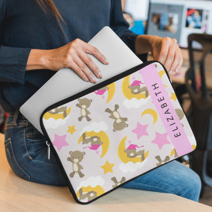 Housse Pour Ordinateur Portable Motif D'Ours, Nounours, Étoiles, Votre Nom