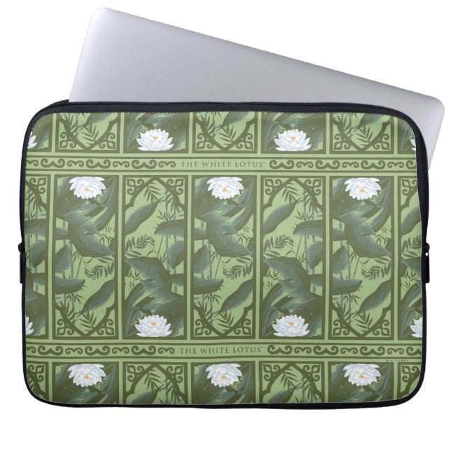 Housse Pour Ordinateur Portable Motif du panneau Lotus Botanique - Le Lotus Blanc (Devant)