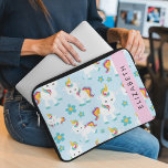 Housse Pour Ordinateur Portable Motif D'Unicornes, De Bonnes Unicornes, Votre Nom<br><div class="desc">Mignonnes,  amusantes et adorables licornes et fleurs. Un cadeau moderne et tendance,  parfait pour l'amant de la licorne dans votre vie. Personnalisez en ajoutant votre nom,  votre pseudonyme,  votre monogramme ou vos initiales.</div>