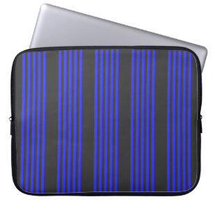 Housse Pour Ordinateur Portable Motif électrique bleu et charbon cinq bandes