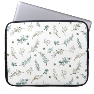 Housse Pour Ordinateur Portable Motif élégant d'eucalyptus à l'aquarelle