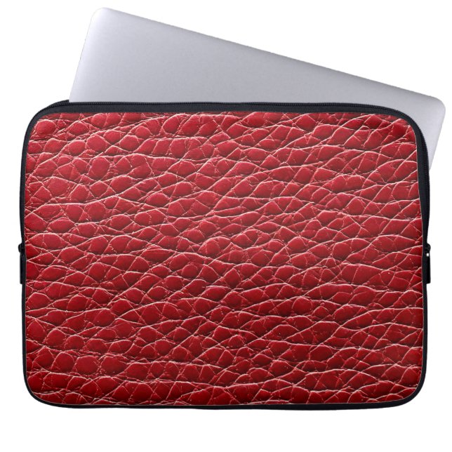 Housse Pour Ordinateur Portable Motif en cuir rouge (Devant)
