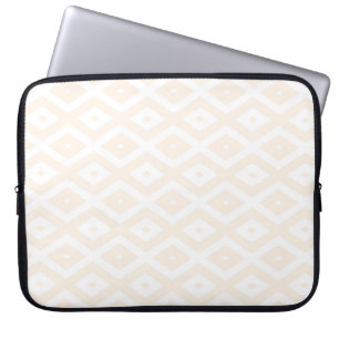 Housse Pour Ordinateur Portable Motif en diamant beige et blanc